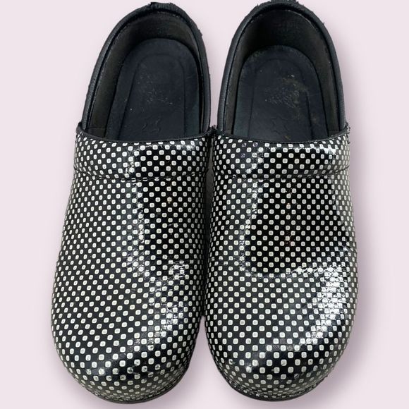 Dansko Patent Polka Dot Mules 38 - Picture 2 of 9